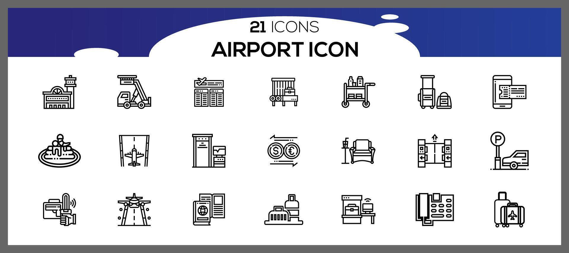 luchthaven icoon set. vector