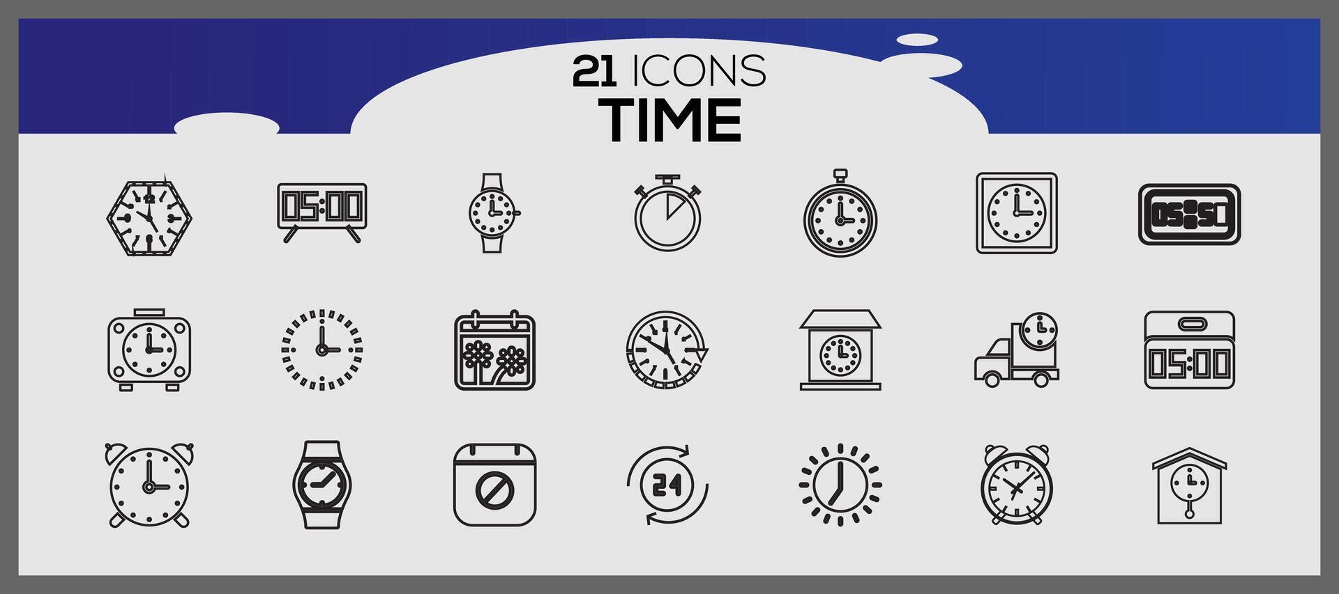 tijd icoon verzameling. tijd icoon reeks ontwerp. vector
