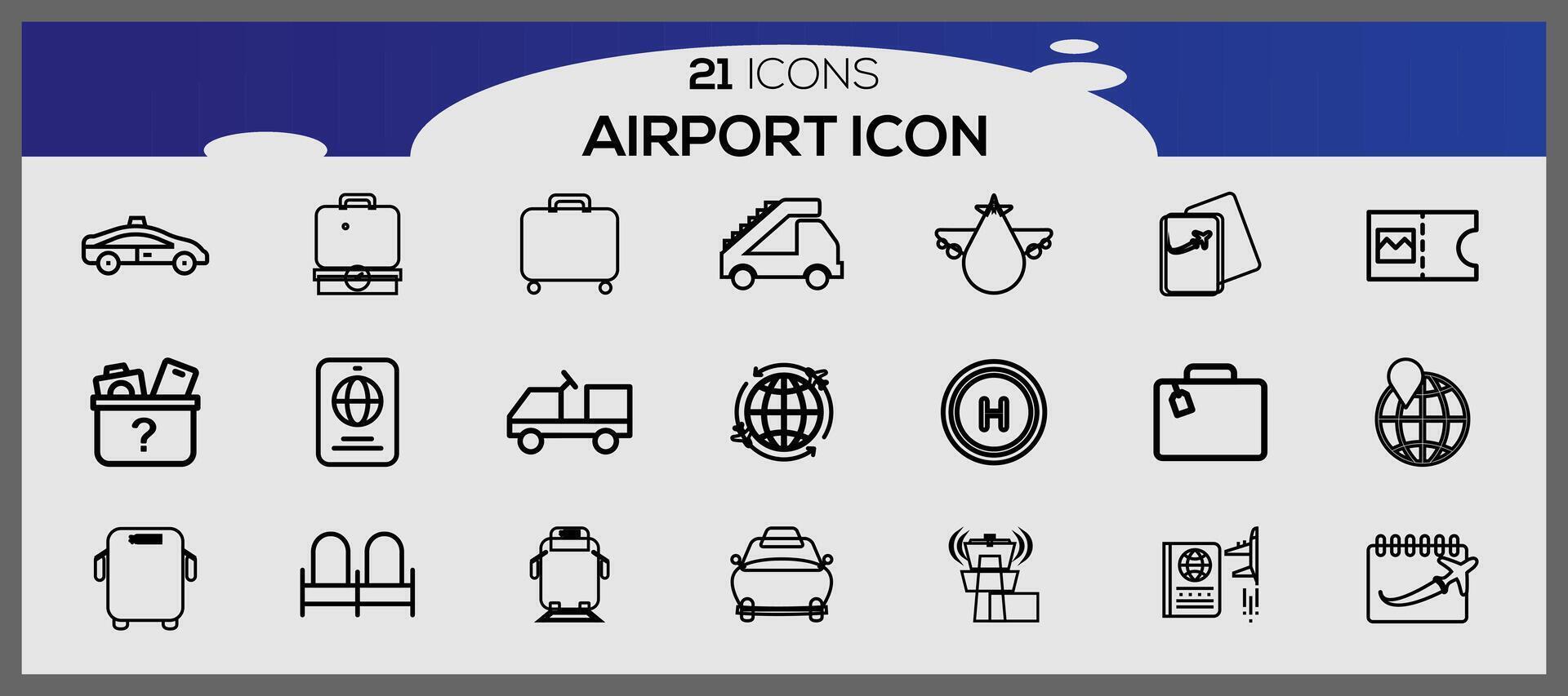 luchthaven icoon set. vector