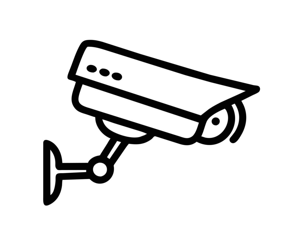 hand- getrokken illustratie van een cctv camera vector