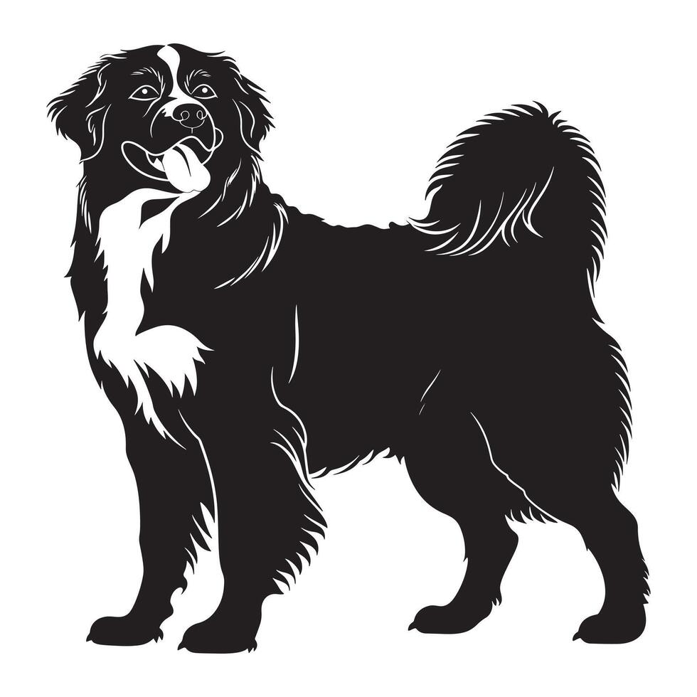 vlak illustratie van hond silhouet vector