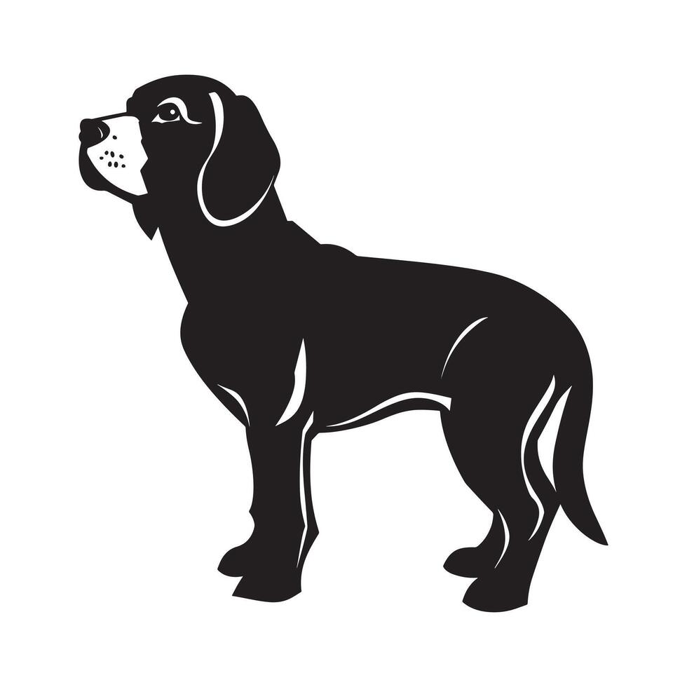 vlak illustratie van hond silhouet vector