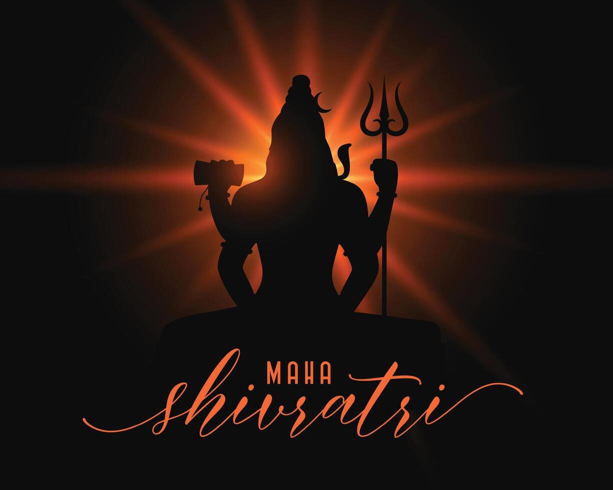 gelukkig maha shivratri wensen achtergrond met licht effect vector