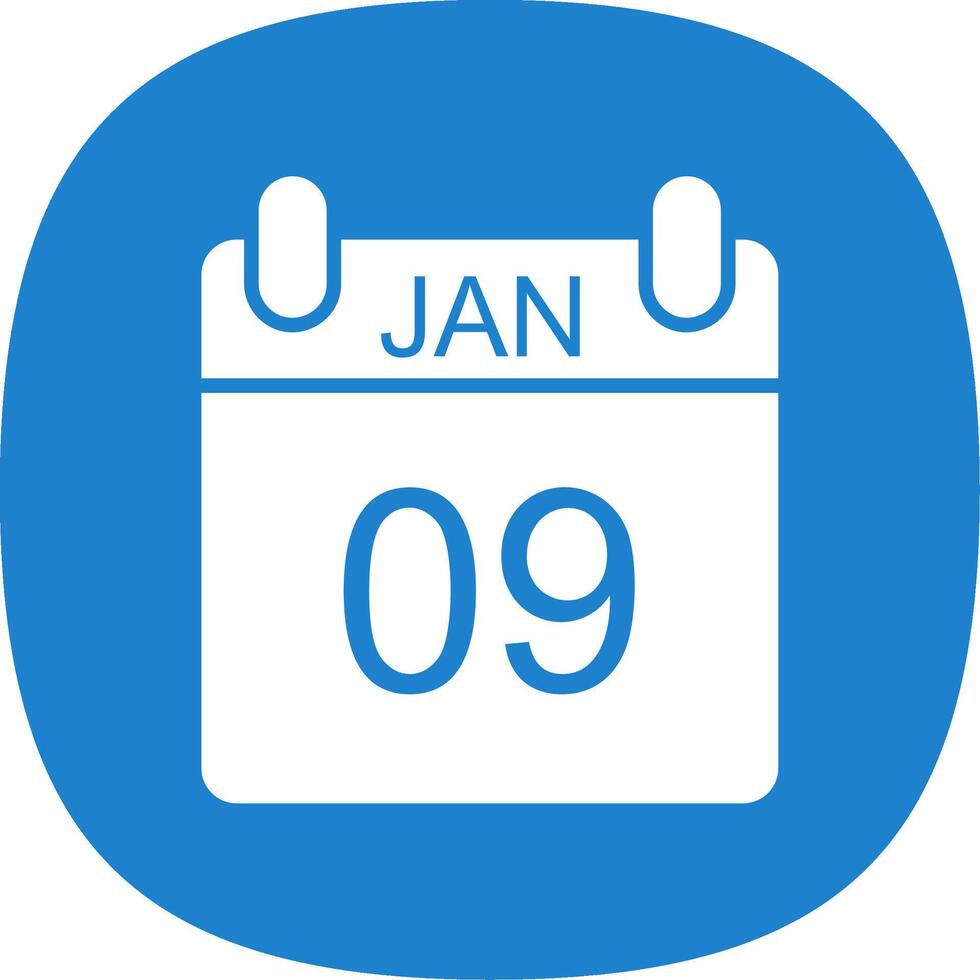 januari glyph kromme icoon ontwerp vector