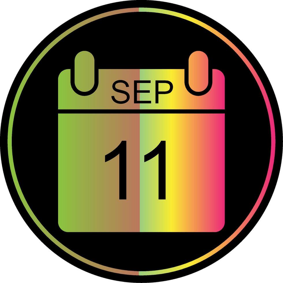 september glyph ten gevolge kleur icoon ontwerp vector