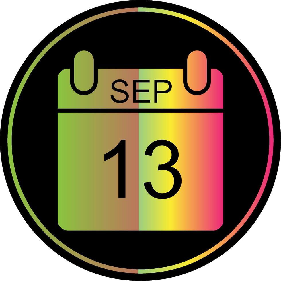 september glyph ten gevolge kleur icoon ontwerp vector