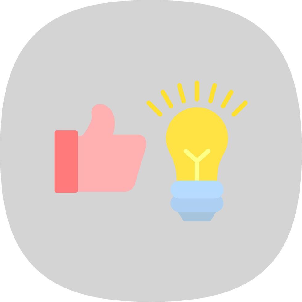 idee lamp vlak kromme icoon ontwerp vector