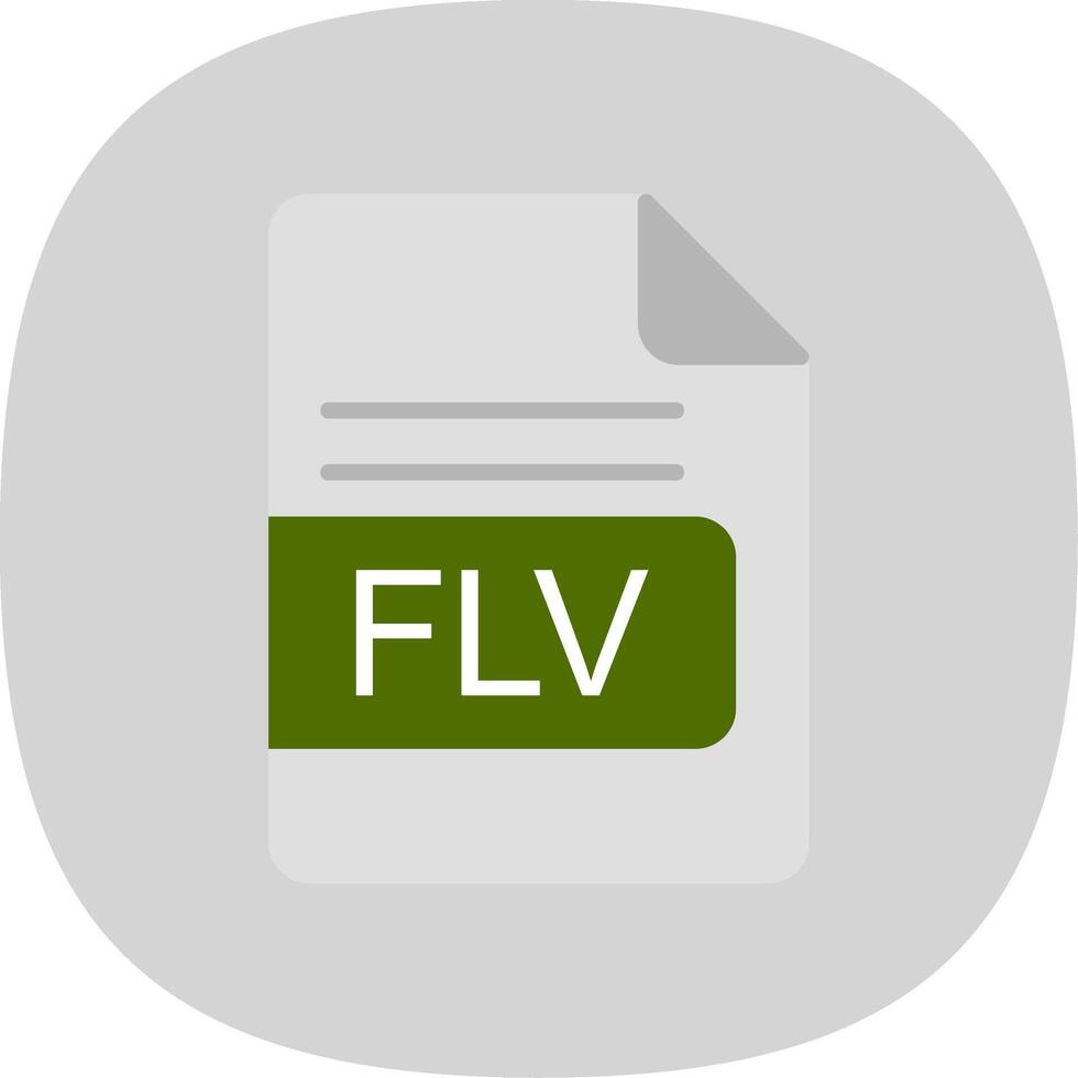 flv het dossier formaat vlak kromme icoon ontwerp vector