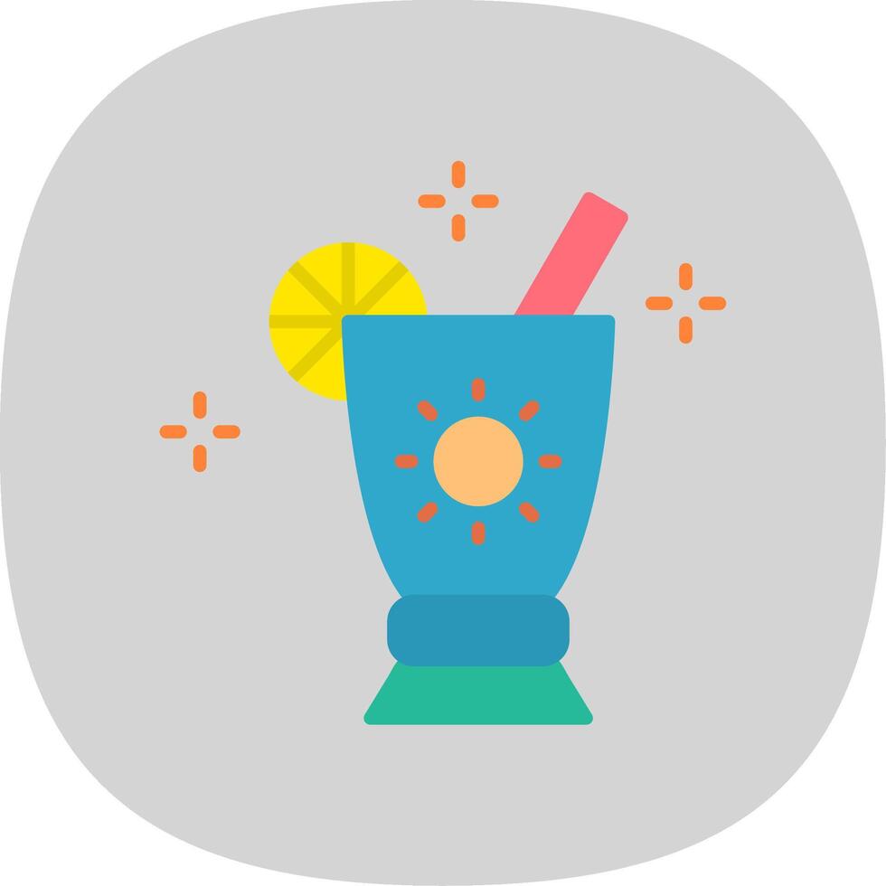 cocktail vlak kromme icoon ontwerp vector
