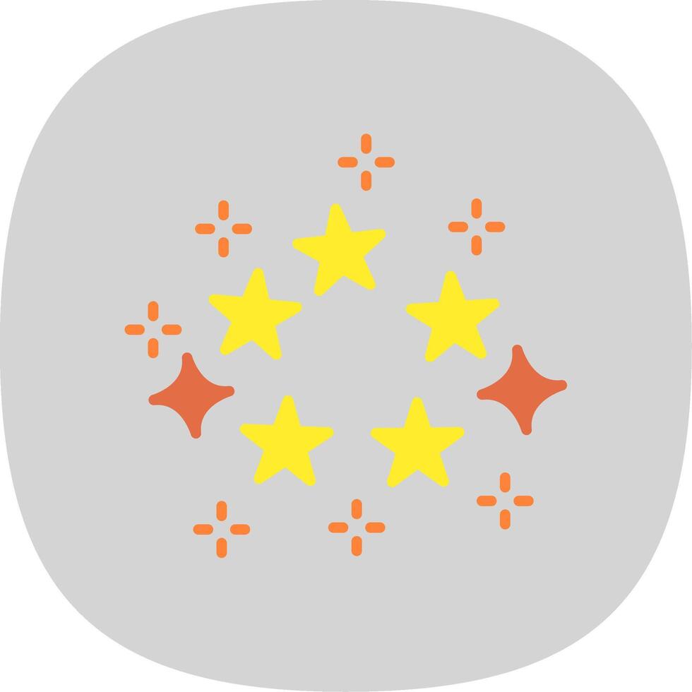 sterren vlak kromme icoon ontwerp vector