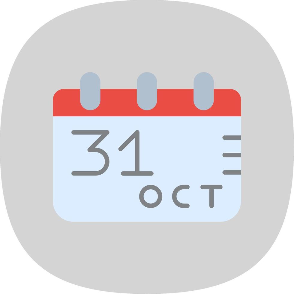 oktober 31e vlak kromme icoon ontwerp vector