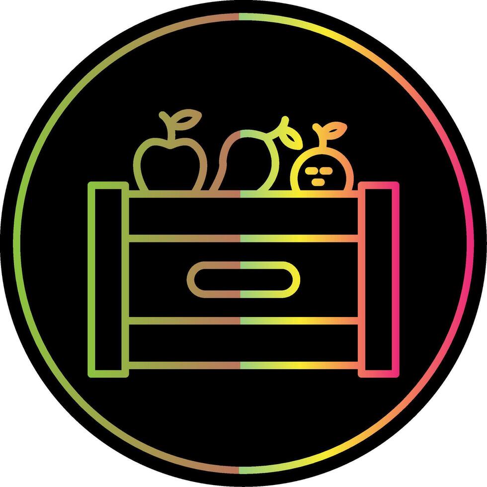 fruit doos lijn helling ten gevolge kleur icoon ontwerp vector