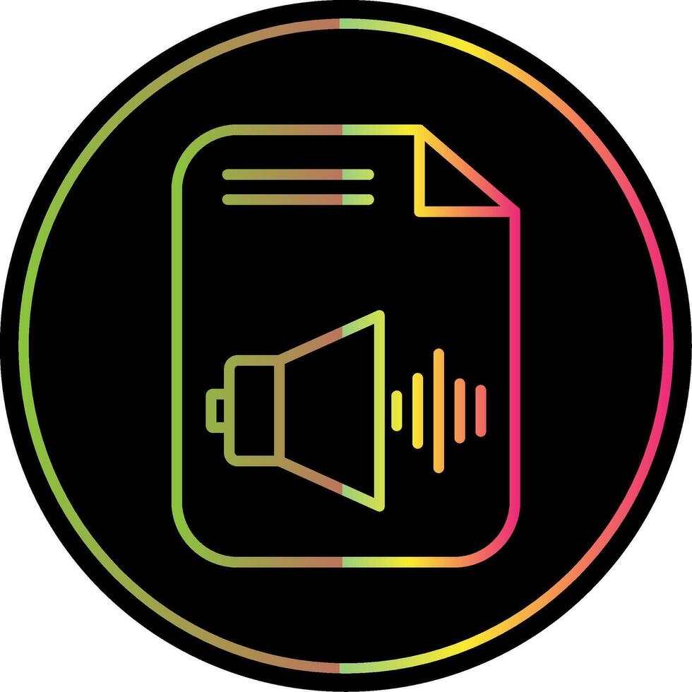 audio het dossier lijn helling ten gevolge kleur icoon ontwerp vector