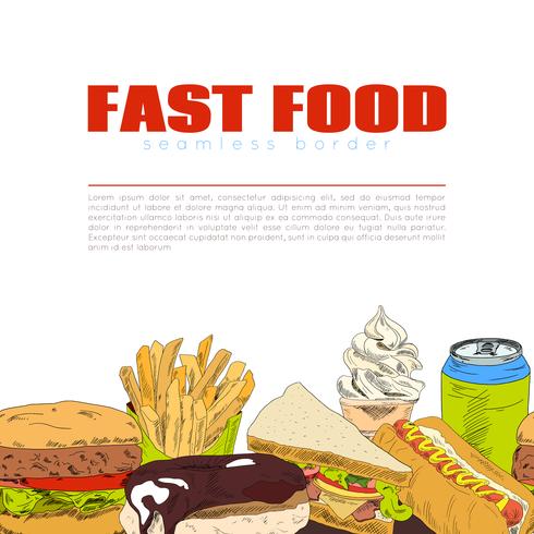 Fastfood infographic naadloze grensbanner vector