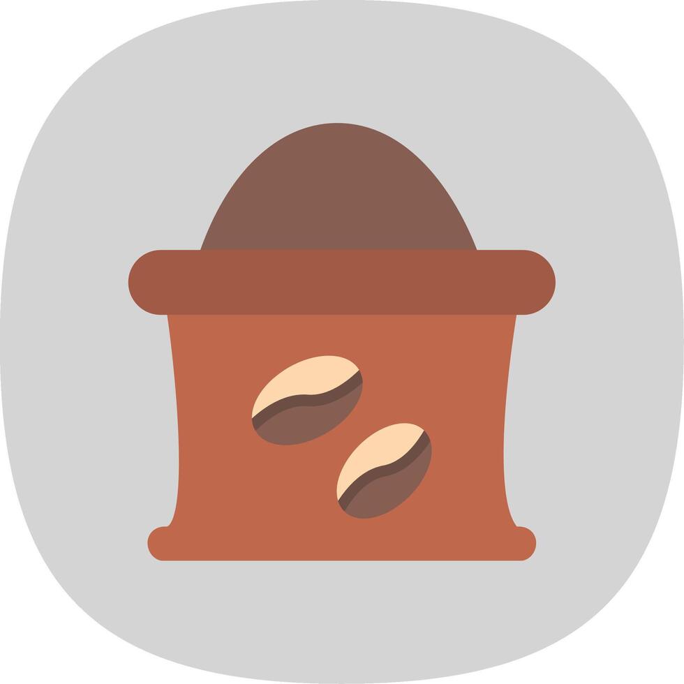 koffie zak vlak kromme icoon ontwerp vector