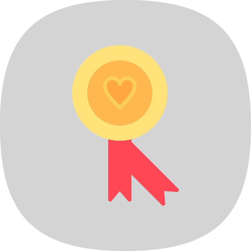 medaille vlak kromme icoon ontwerp vector