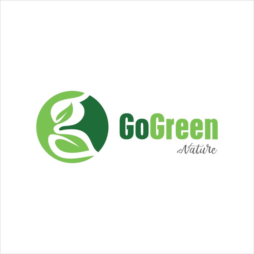 Gaan groen natuur logo ontwerp vector