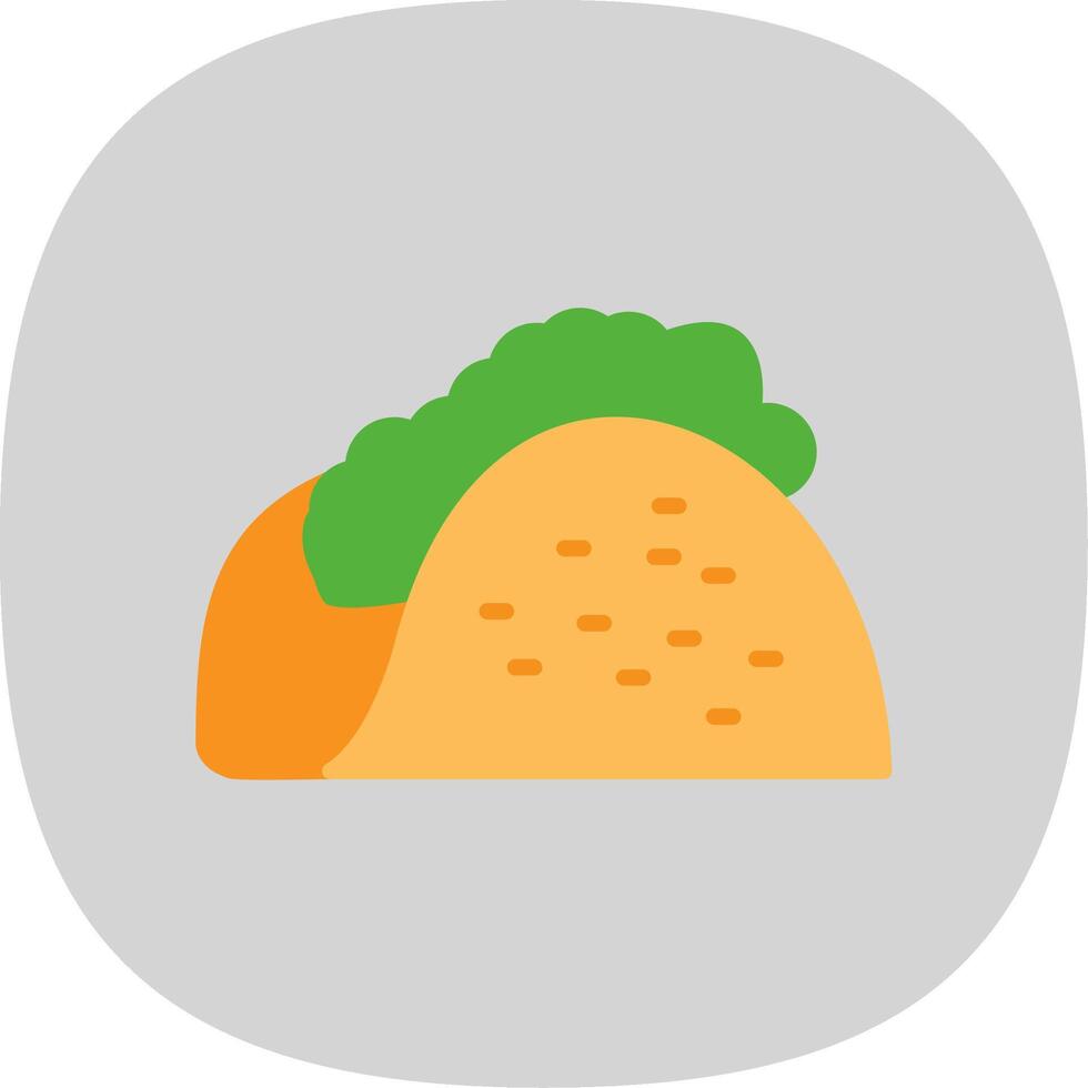 taco vlak kromme icoon ontwerp vector