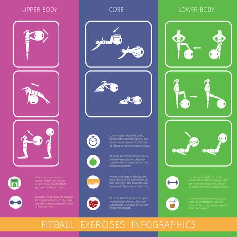 Fitness bal infographics vector