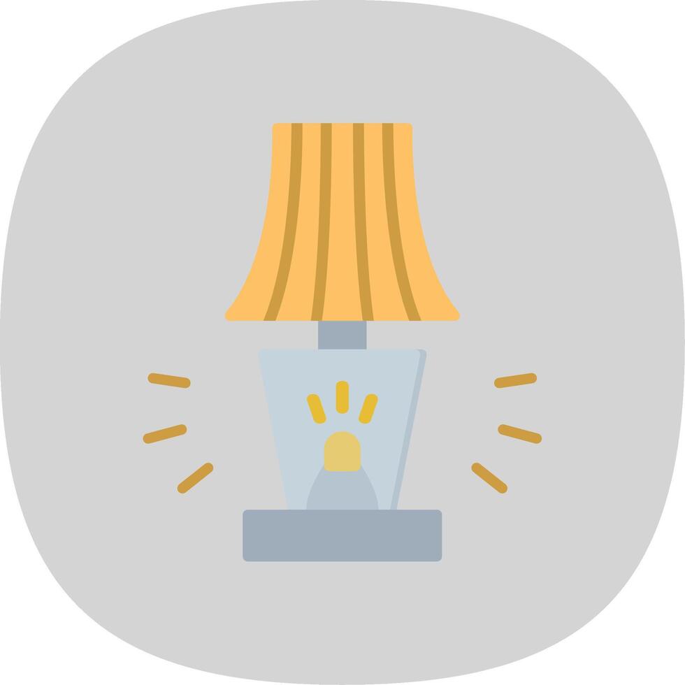 lamp vlak kromme icoon ontwerp vector