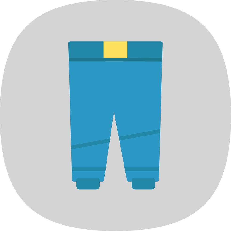 broek vlak kromme icoon ontwerp vector