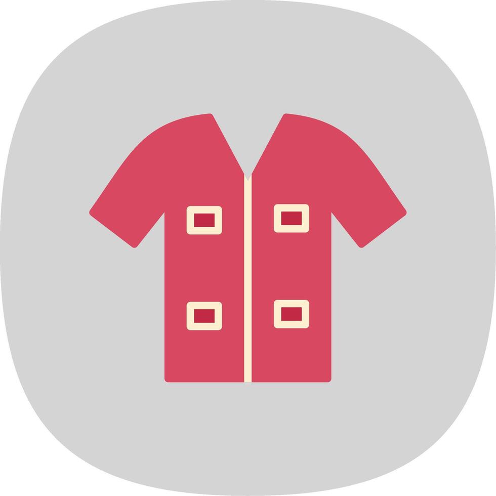 overhemd vlak kromme icoon ontwerp vector