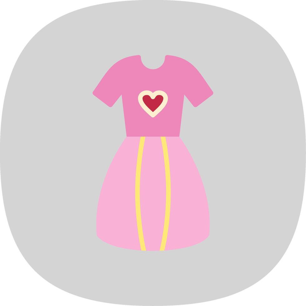 jurk vlak kromme icoon ontwerp vector