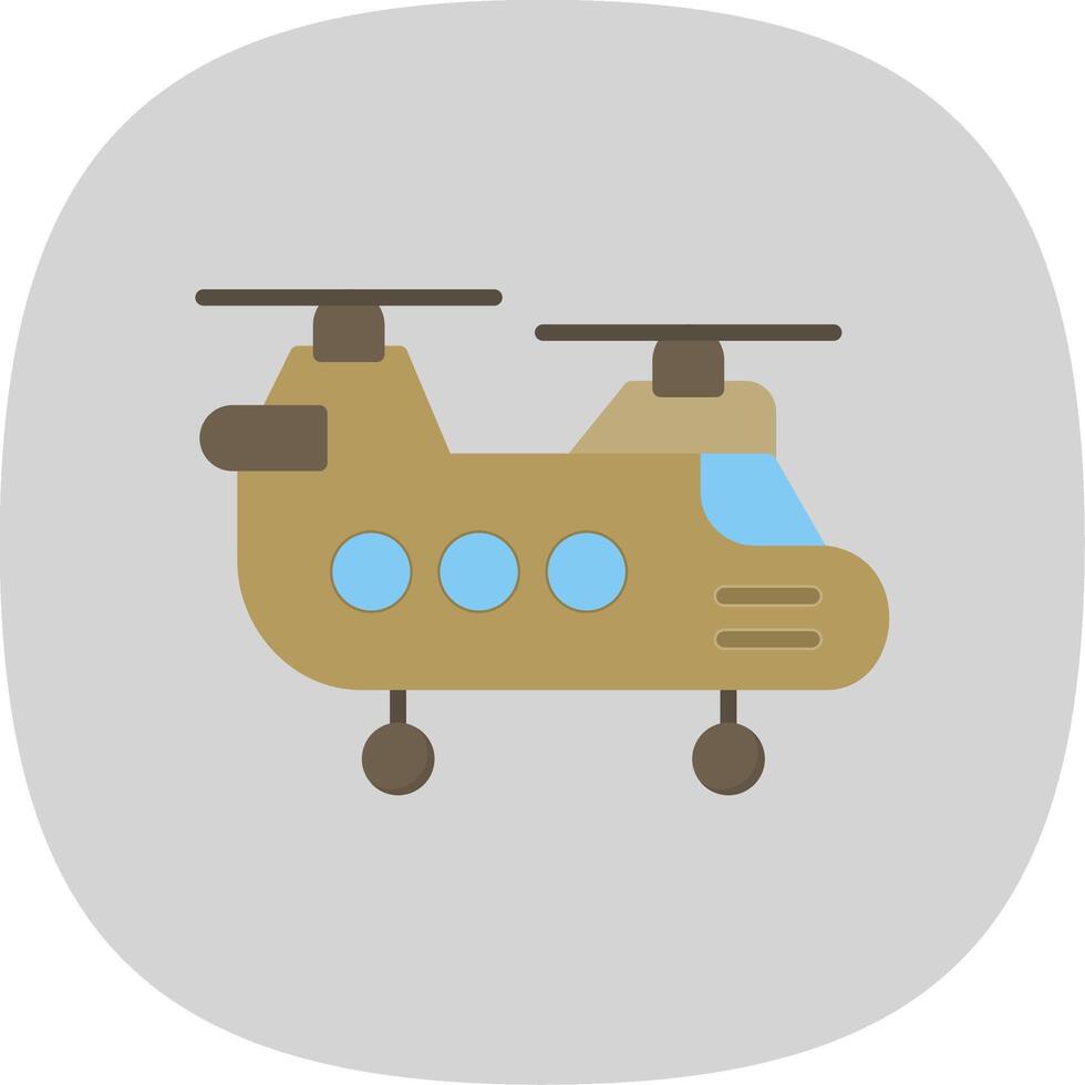 helikopter vlak kromme icoon ontwerp vector