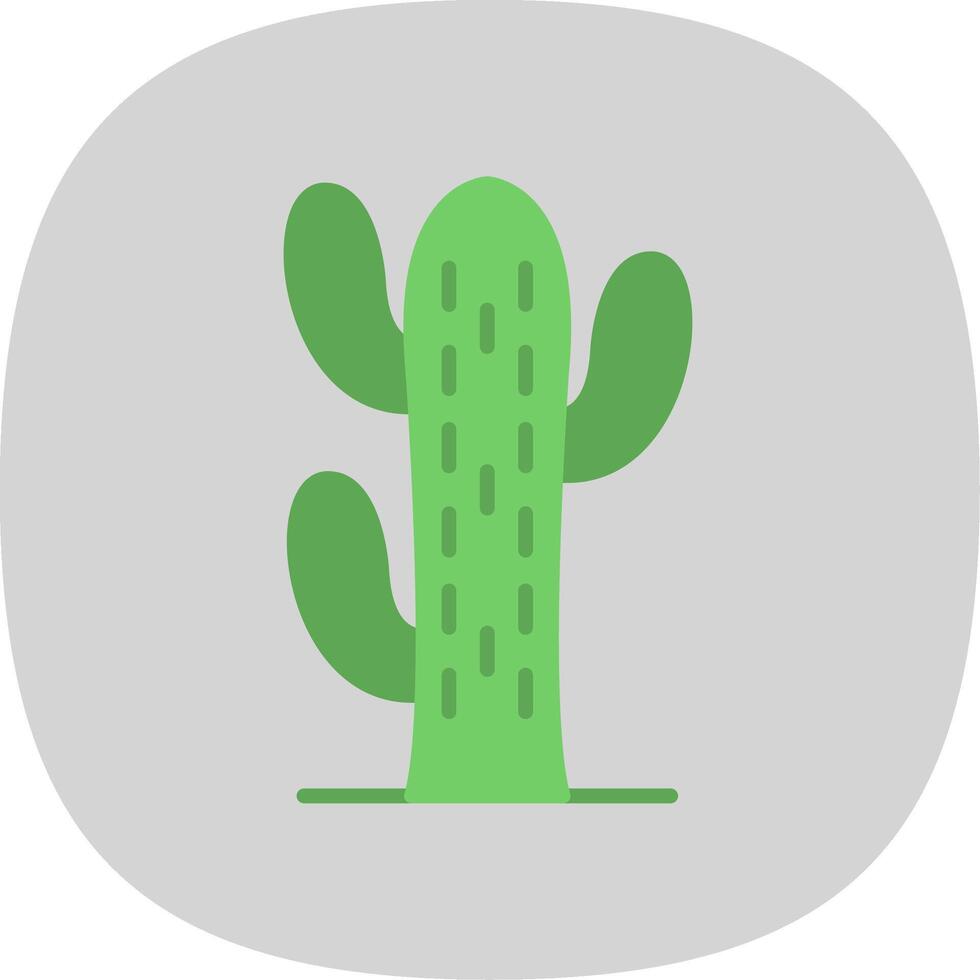 cactussen vlak kromme icoon ontwerp vector