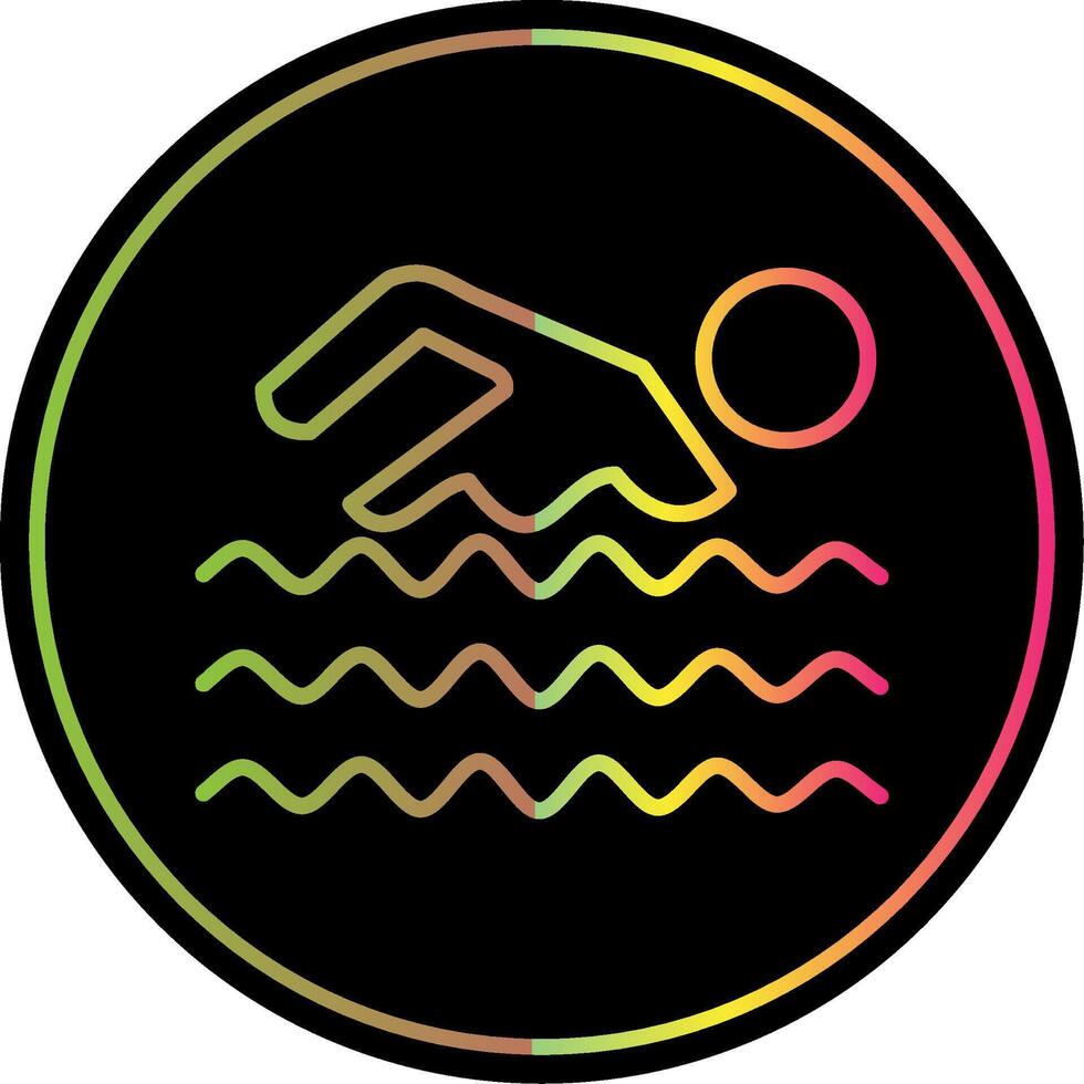 zwemmen lijn helling ten gevolge kleur icoon ontwerp vector