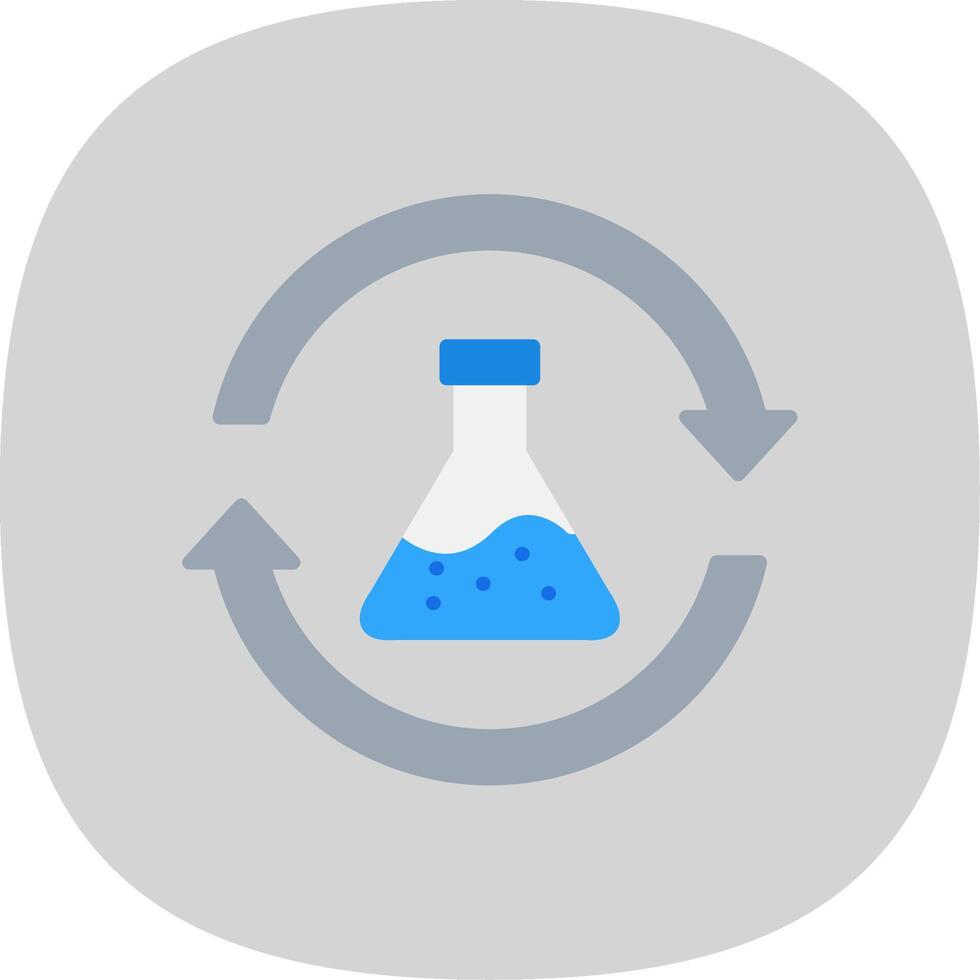 Chemicaliën vlak kromme icoon ontwerp vector