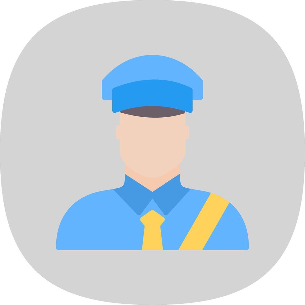 Op maat officier vlak kromme icoon ontwerp vector