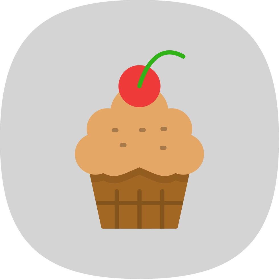 kop taart vlak kromme icoon ontwerp vector