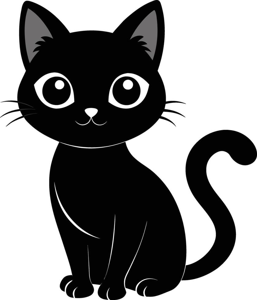 een bevallig silhouet van een schattig kat vector