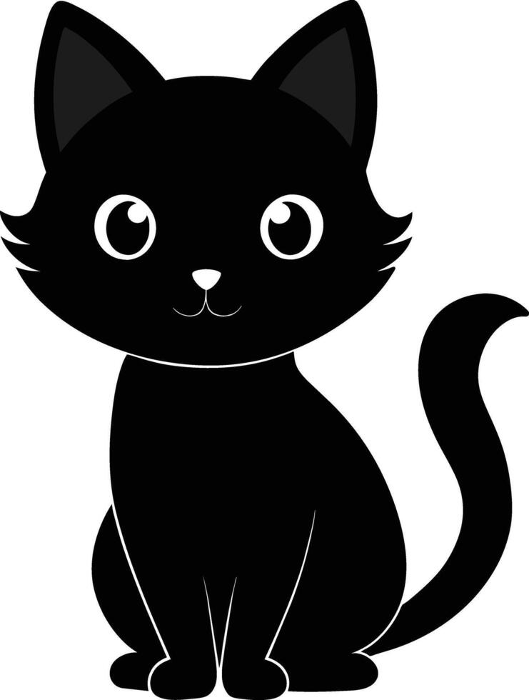 een bevallig silhouet van een schattig kat vector