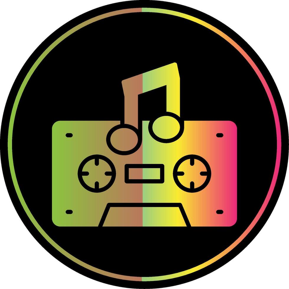 cassette glyph ten gevolge kleur icoon ontwerp vector