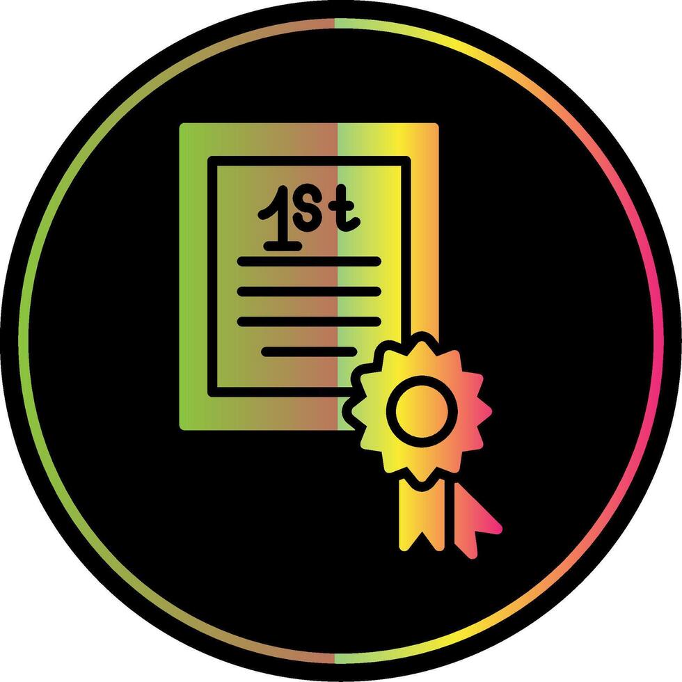 certificaat glyph ten gevolge kleur icoon ontwerp vector