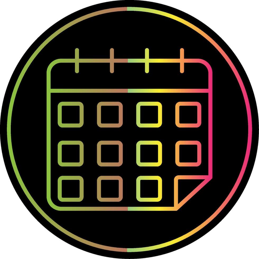 kalender lijn helling ten gevolge kleur icoon ontwerp vector