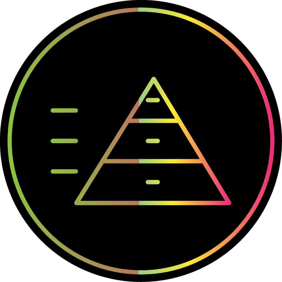 piramide tabel lijn helling ten gevolge kleur icoon ontwerp vector