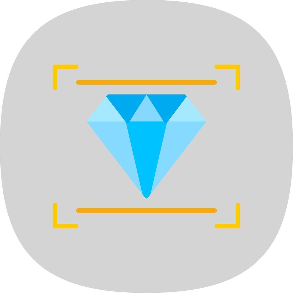 diamant vlak kromme icoon ontwerp vector