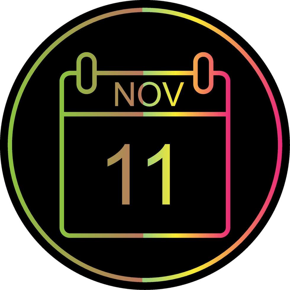 november lijn helling ten gevolge kleur icoon ontwerp vector