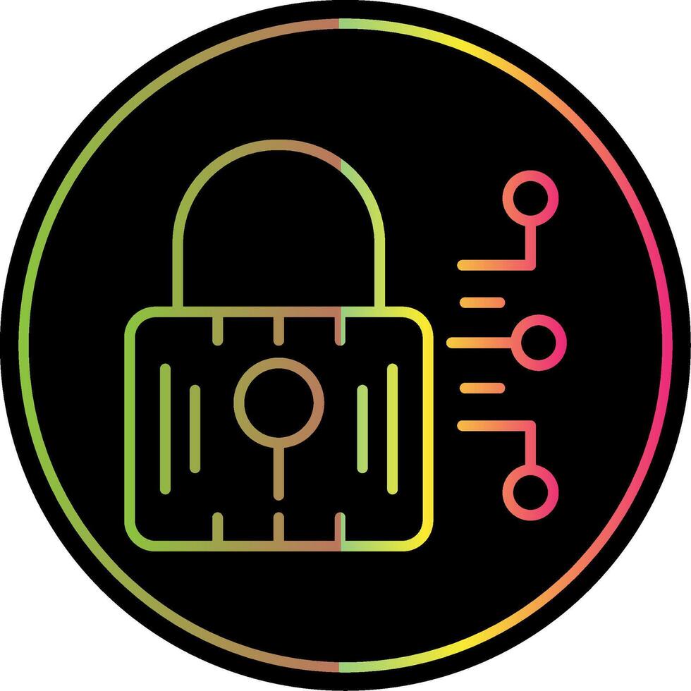 cyber veiligheid lijn helling ten gevolge kleur icoon ontwerp vector