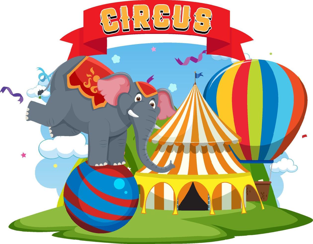 circus themapark op geïsoleerde achtergrond vector