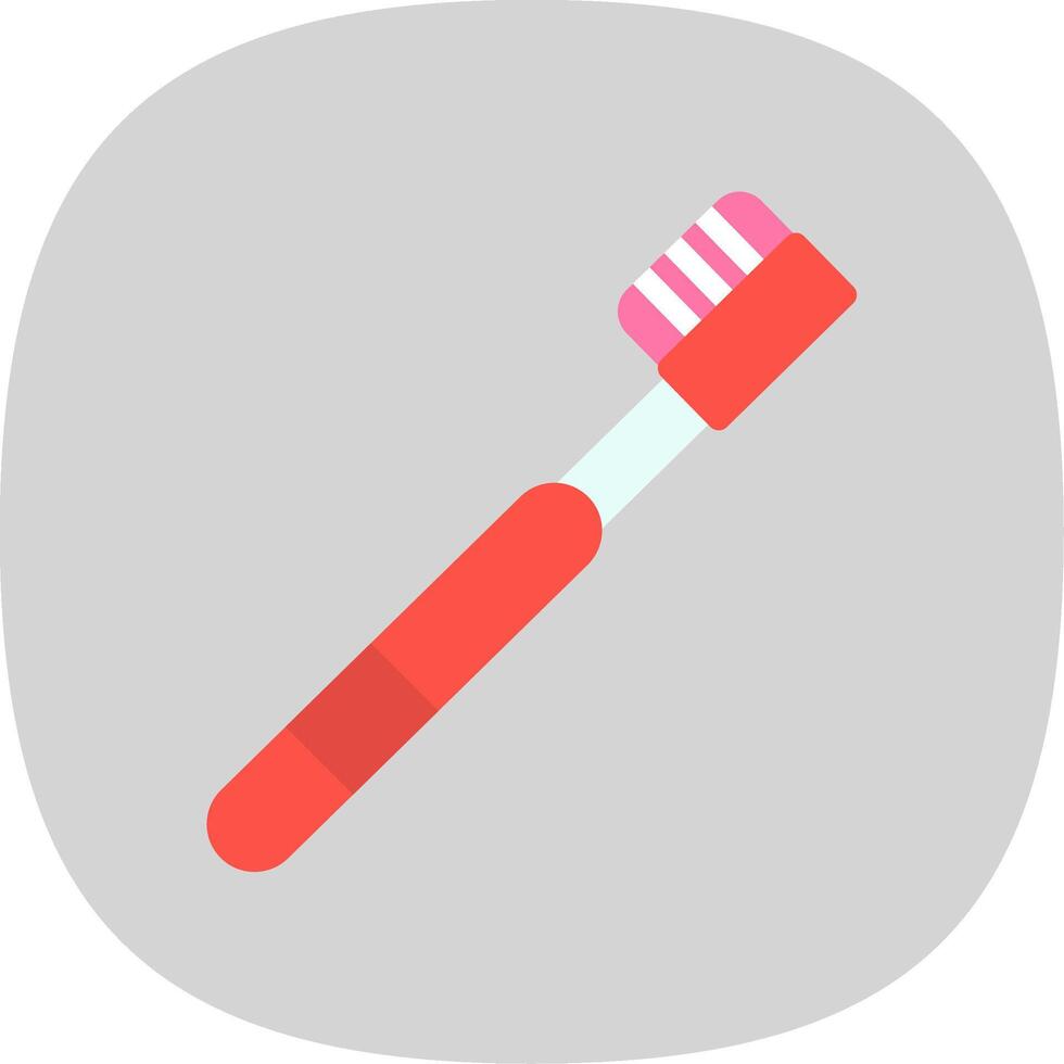 tandenborstel vlak kromme icoon ontwerp vector