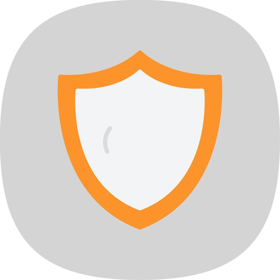 veiligheid schild vlak kromme icoon ontwerp vector