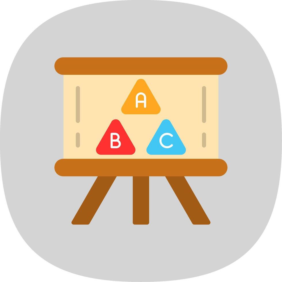 schoolbord vlak kromme icoon ontwerp vector