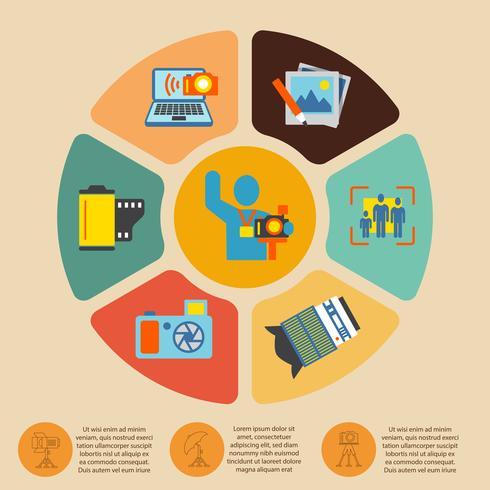 Fotografie infographics instellen vector