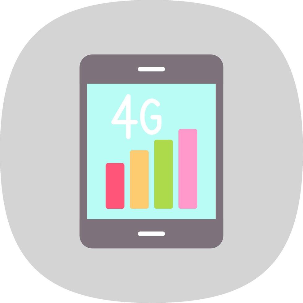 4g vlak kromme icoon ontwerp vector