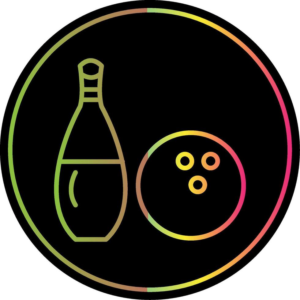 bowling lijn helling ten gevolge kleur icoon ontwerp vector