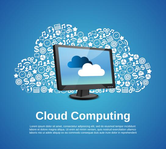 Cloud computing-concept vector